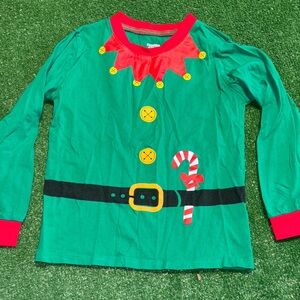 Kids Green Elf Costume Top